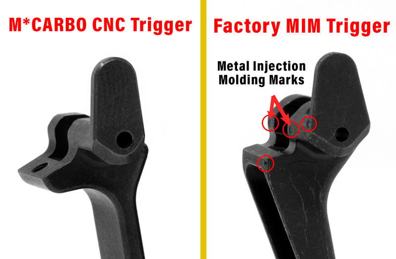 Sig P365 CNC Trigger and Factory MIM Trigger Comparison